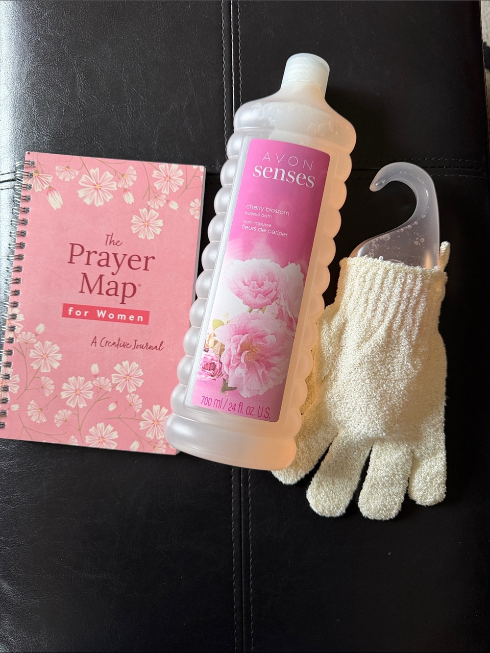 Avon Cherry Blossom Bath Set with Floral Prayer Journal